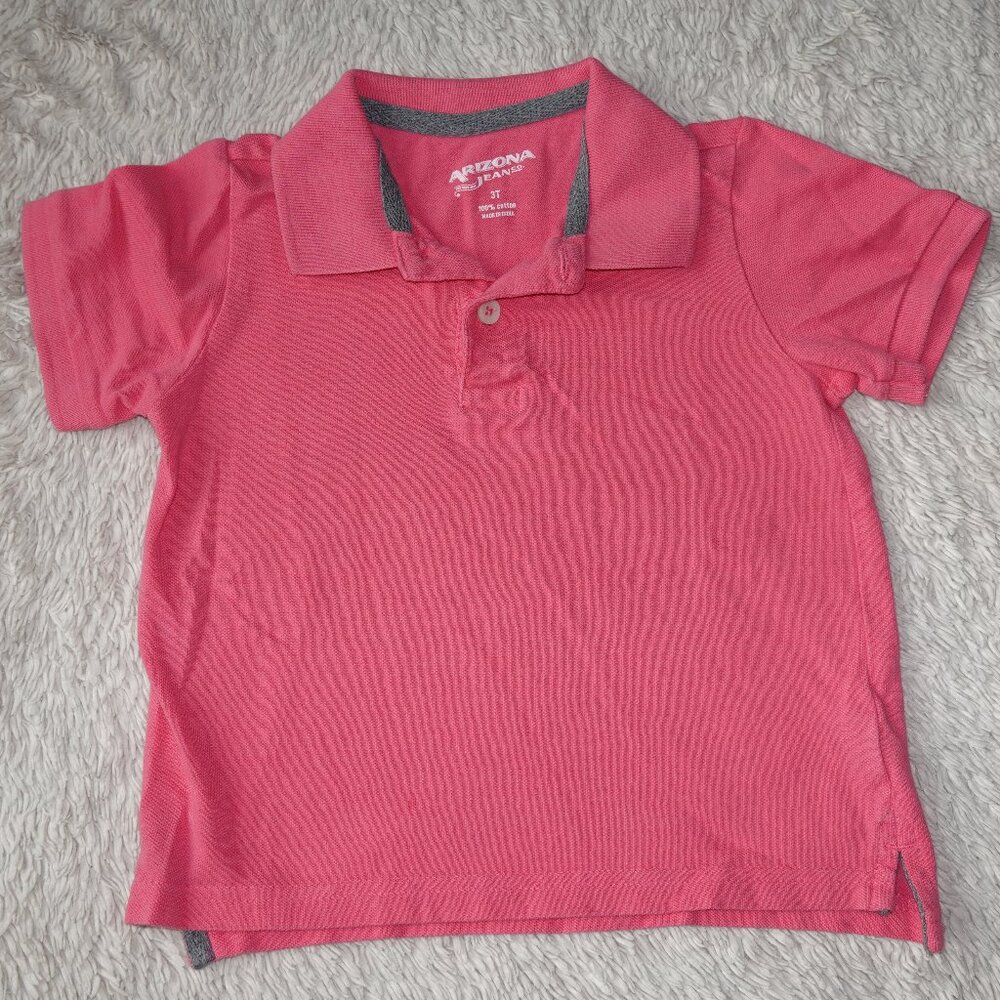 Boys Size 3T Pink Short Sleeve Polo - 100% Cotton - Great for Spring and Summer